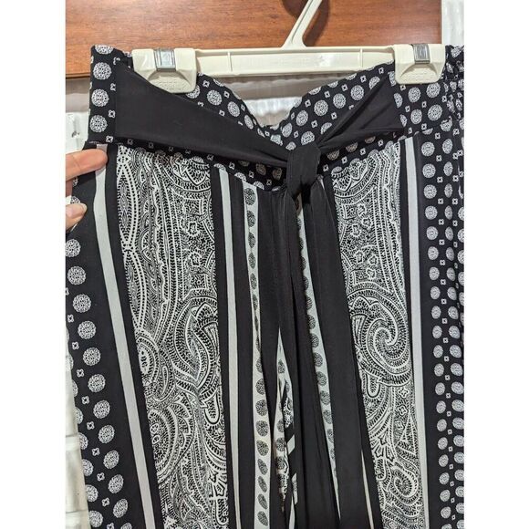 INC International Concepts Women's Black & White Abstract Pattern Jersey Knit Pa - Picture 4 of 7